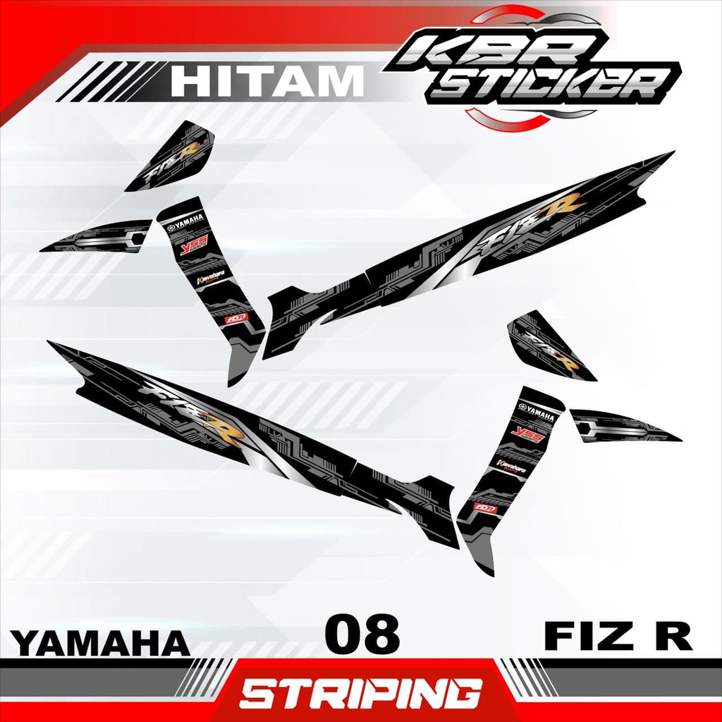 fiz r (cod) stiker motor striping fiz r motor yamaha motor sticker variasi Racing08