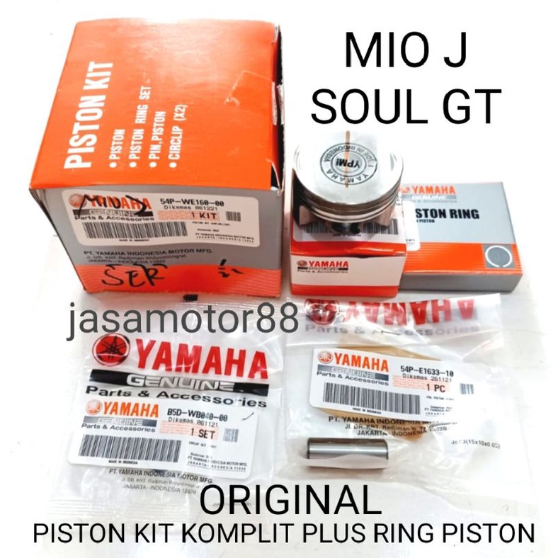 PISTON KIT SEHER KOMPLIT PLUS PISTON RING MIO J SOUL GT 115 ORIGINAL 54P WE160 00
