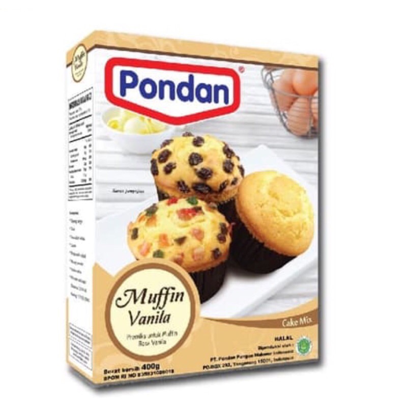 

Pondan Muffin Vanilla Tepung Premix 400 gr