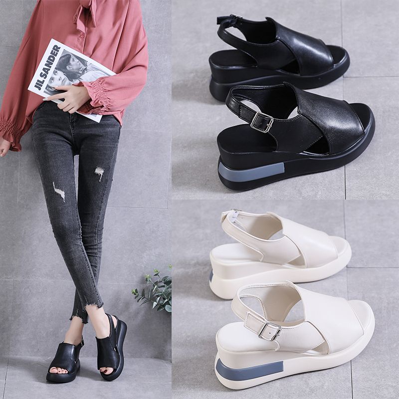 NF059 - Sandal Wedges Tali Fashion Wanita Import