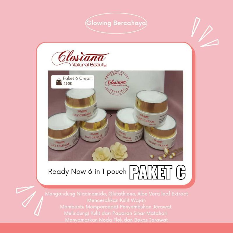 PAKET CREAM LENGKAP CLOSIANA/PAKET CREAM GLOWING