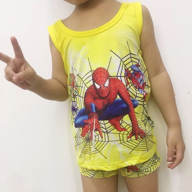 Setelan Singlet Anak Laki Laki dan Boxer Anak Laki Laki Setelan Baju Anak Laki Laki Cowok Spiderman