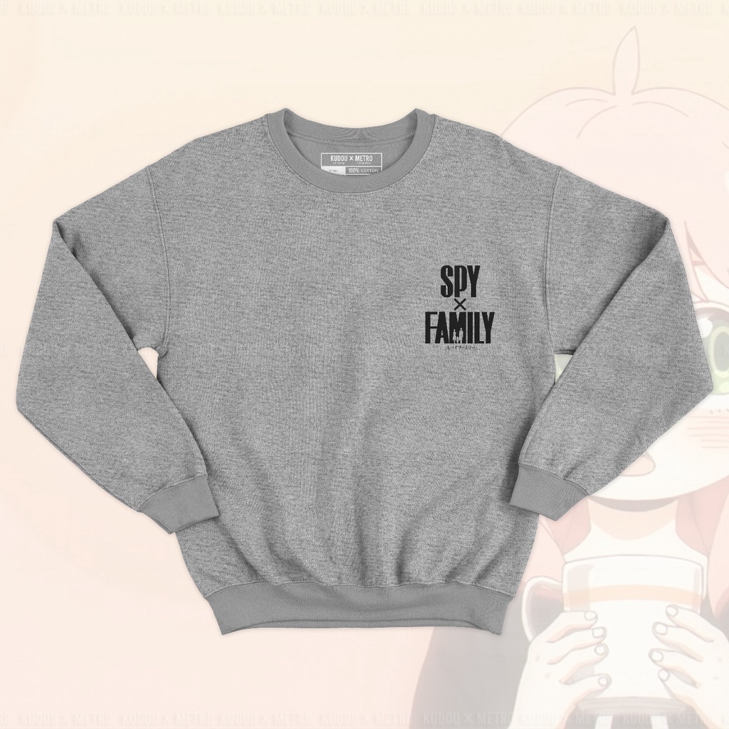 Crewneck Spy x Family Logo Grey Anime Manga Premium Unisex