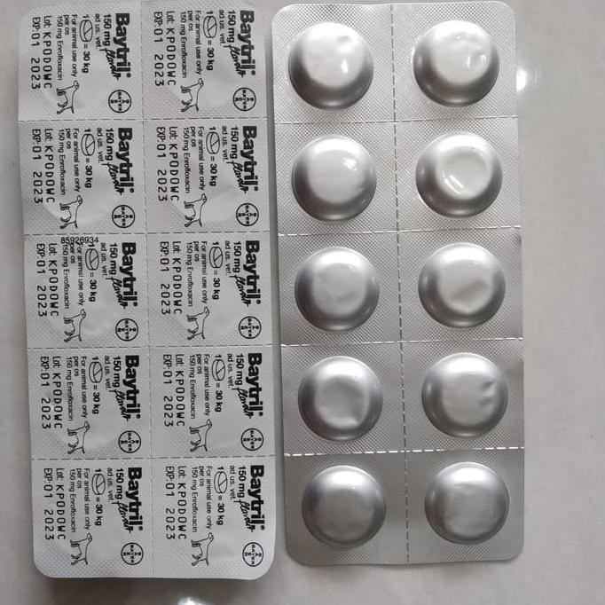 Termurah Baytril Tablet 150 Mg - Antibiotik Anjing Kucing