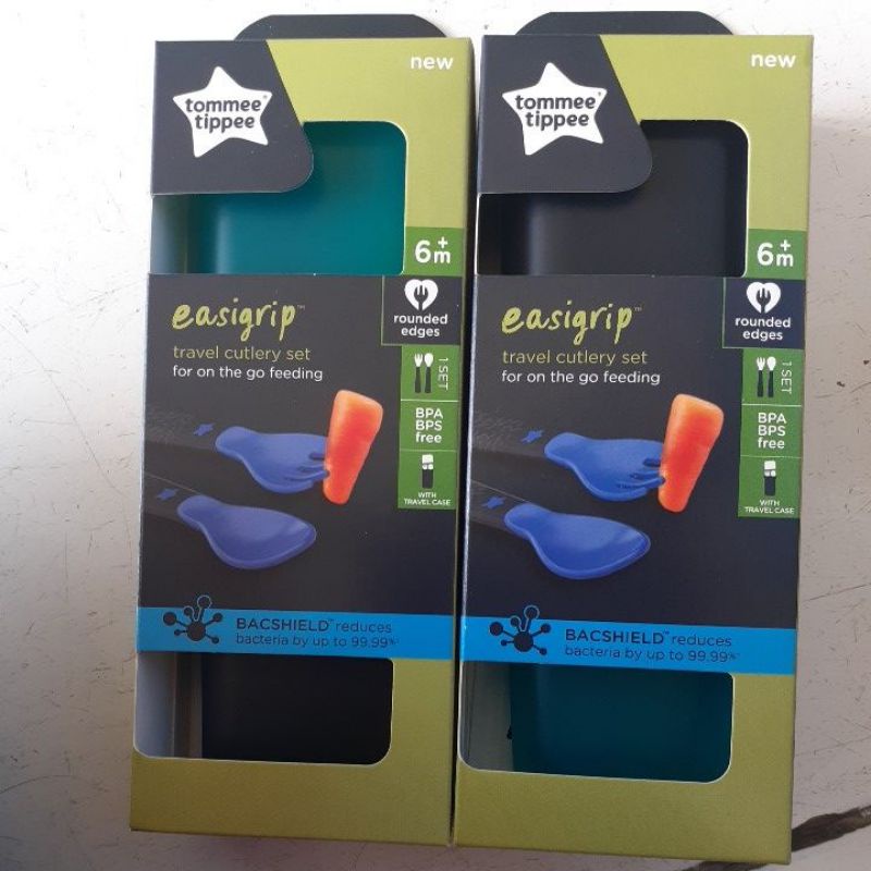 Tommee Tippee Easigrip Sendok Travel Cutlery Set Dan Tommee Tippee Travel Cutlery Set with Case Sendok Garpu Anak Bayi plus Tempat