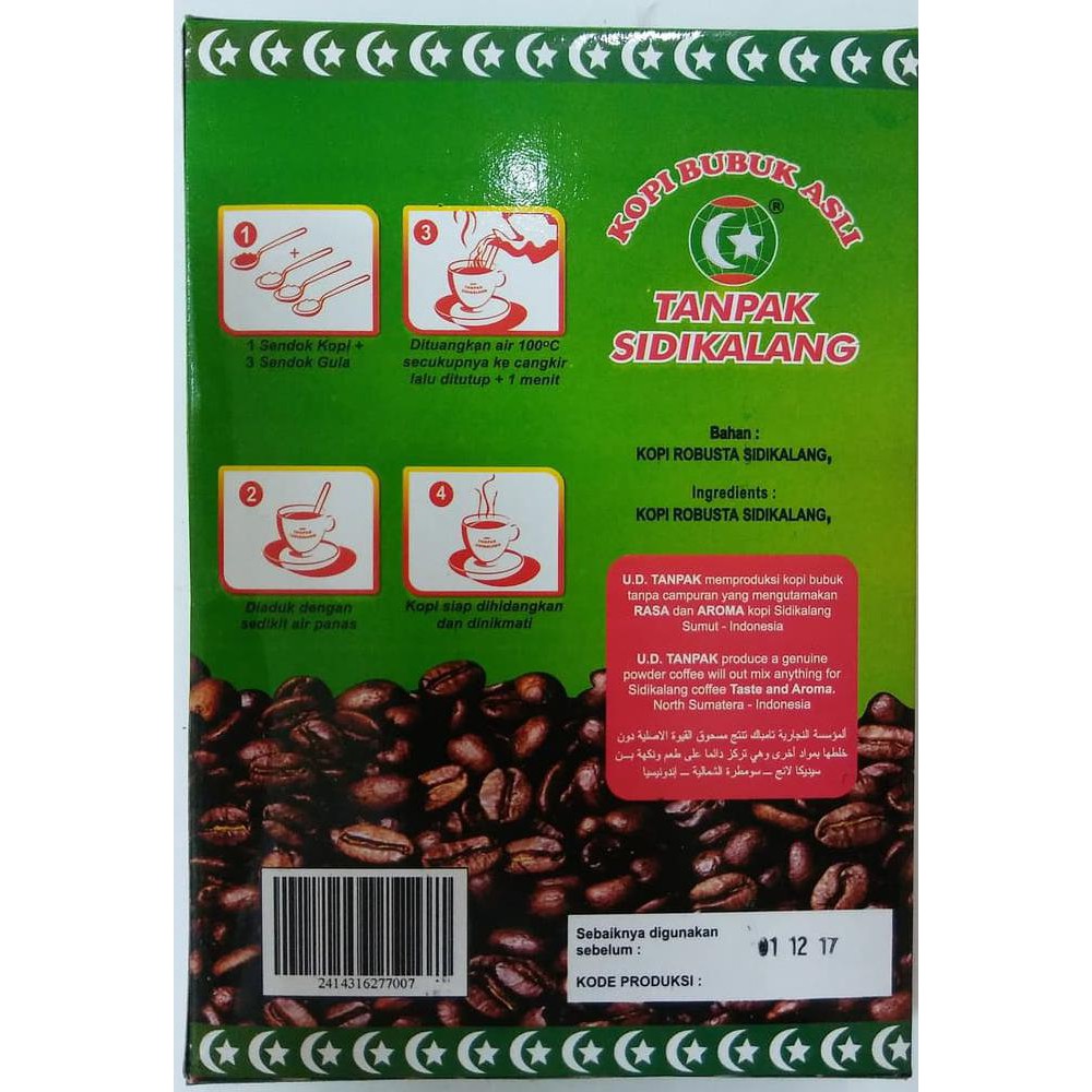 

Kopi Tanpak Sidikalang 250 g