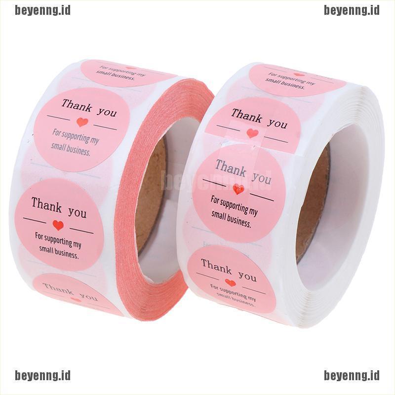 Bey 500pcs Stiker Label Tulisan Thank You Warna Pink Untuk Scrapbook