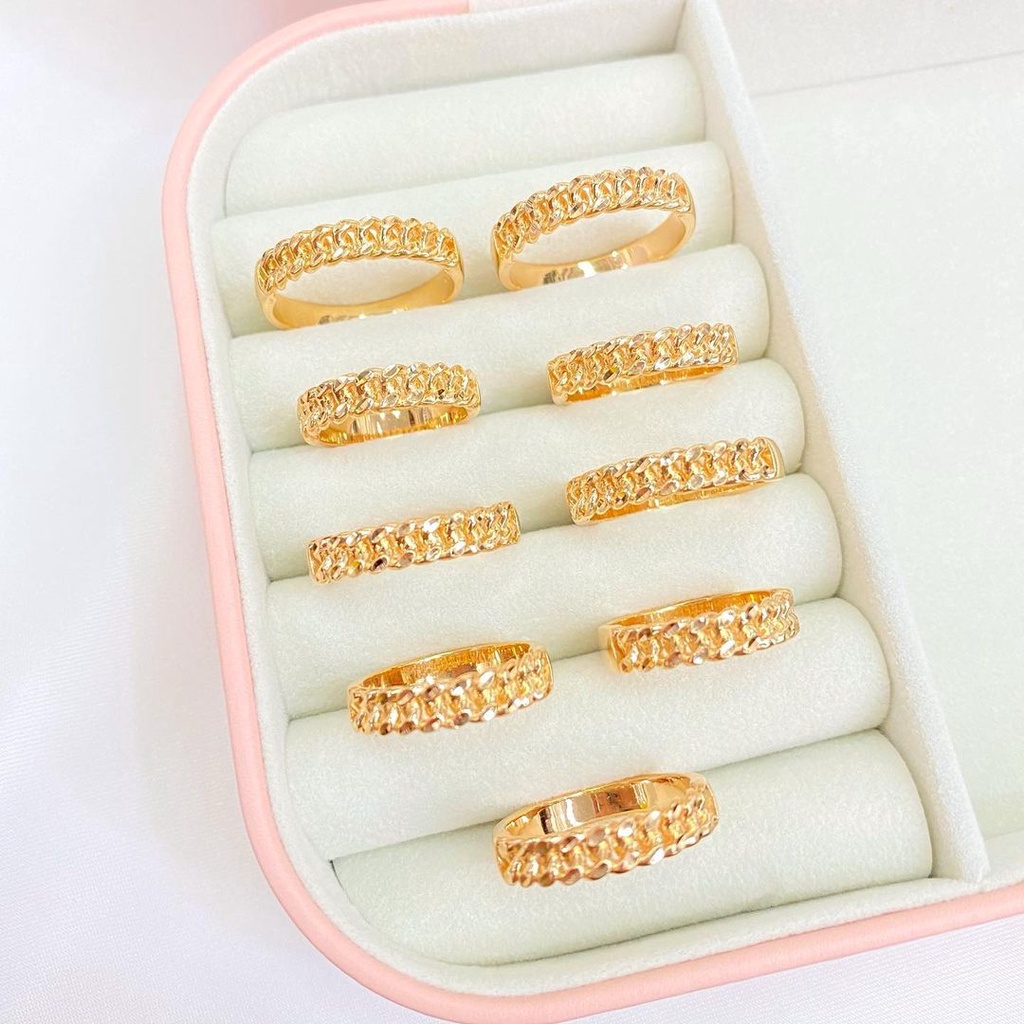 Cincin Coco Rantai Cincin Emas Kuning 375 Emas Asli