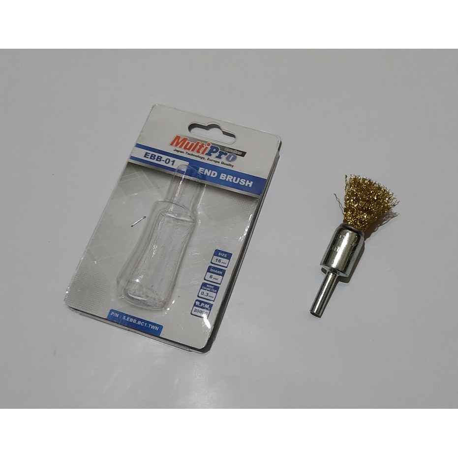 Sikat Kawat Kuningan Mata Bor Multipro EBB-01 Shank 6 mm