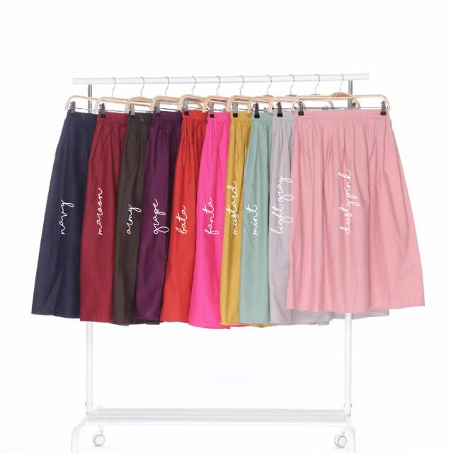 SHEYA Midi Skirt 30 WARNA // ROK BASIC // ROK WANITA // ROK KERJA