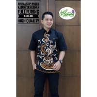 AROMA KOPI Kemeja Batik Pria Lengan Pendek Katun Halus FULL FURING Batik Asmara