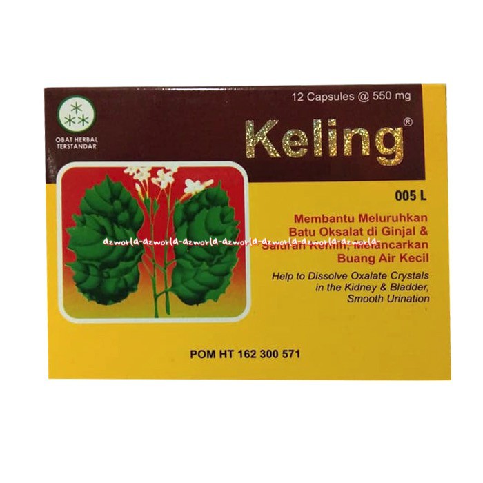 Keling Obat Batu Oksalat Ginjal 12Capsul Melancarkan Buang Air Kecil Kelling