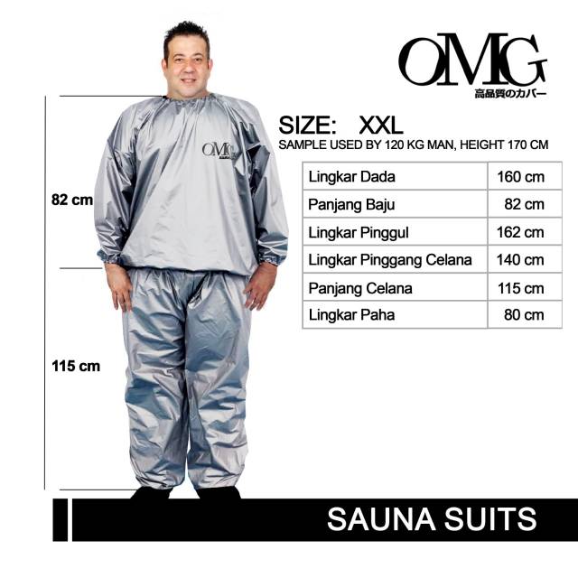 OMG Sauna Suit Kualitas Bagus / Baju Sauna / Jaket Celana Sauna Pembakar Lemak / Pakaian Olahraga OMG XXL