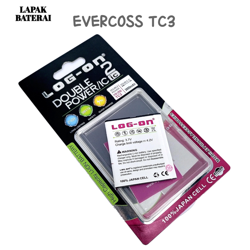 LOG - ON Evercoss TC3 Baterai Double IC Protection Battery Batre