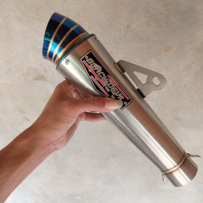 slincer Knalpot racing blackdevil 25 cm model jiksaw sarangan separo setengah sarteng kompetisi heli