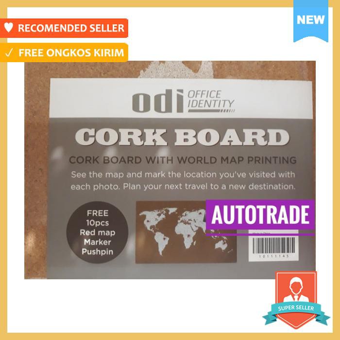 

Bi Silque Cork Board Papan Mading Fibre Fiber Kayu Peta Dunia 60X40Cm - Papan Tulis & Tempel
