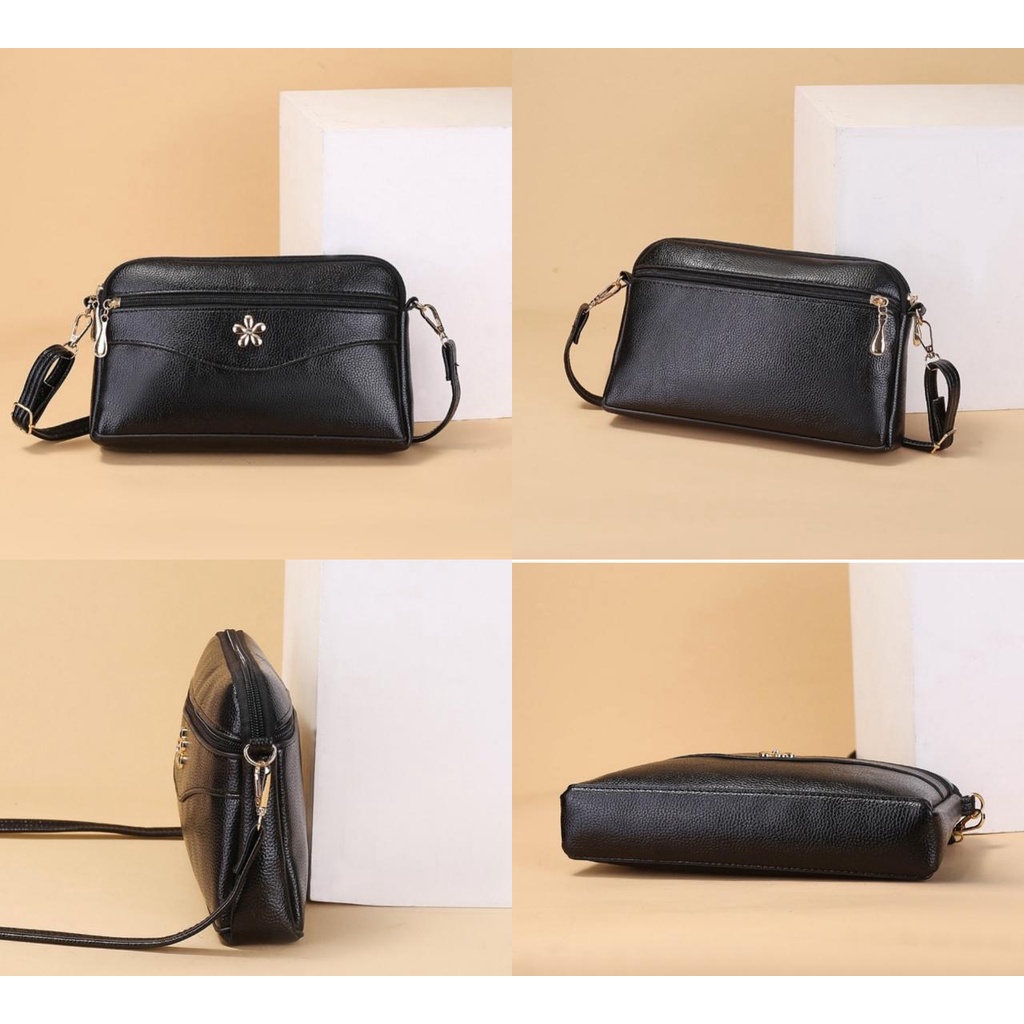 TAS SELEMPANG WANITA KULIT PREMIUM HITAM SIFOLIA TA403B5 SLING BAG KEKINIAN IMPORT KECIL KOREA BATAM