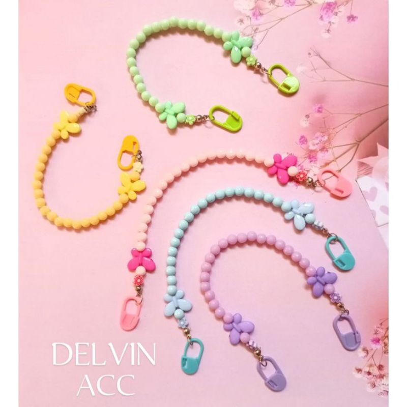 (BISA COD) Konektor Masker Anak Mote Manik Mutiara Kupu Strap Masker  Hijab Friendly Tali Masker kai