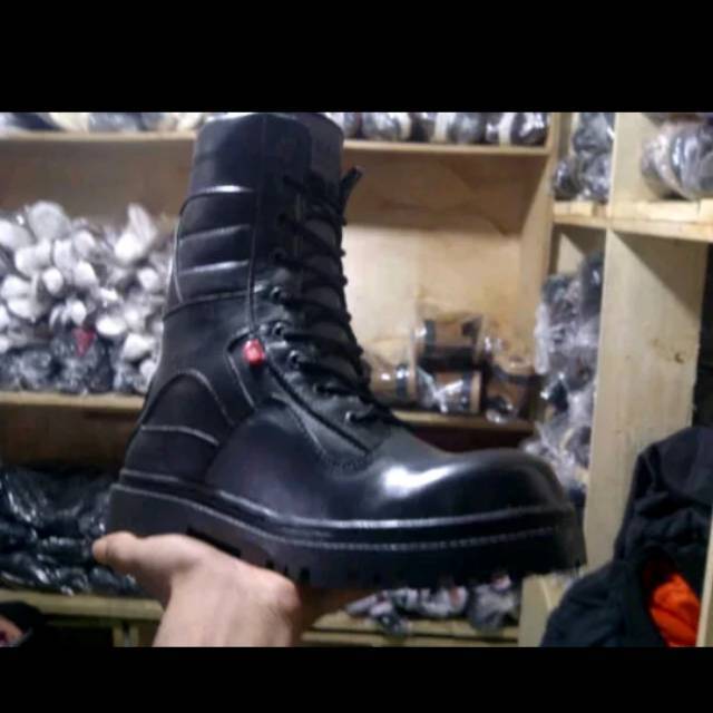 SEPATU PDL KULIT SAFETY TENTARA / POLISI KICKERS PDL KULIT ASLI ZIPPER