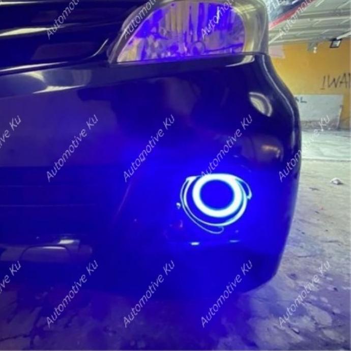 Trendy LAMPU FOGLAMP LED MOBIL KABUT TEMBAK PROJEKTOR + ANGEL EYE 89 MM 2 MODE SINAR TERANG AVANZA X