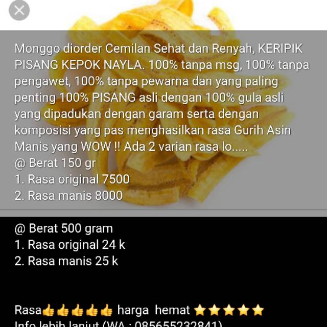 

Keripik pisang nayla