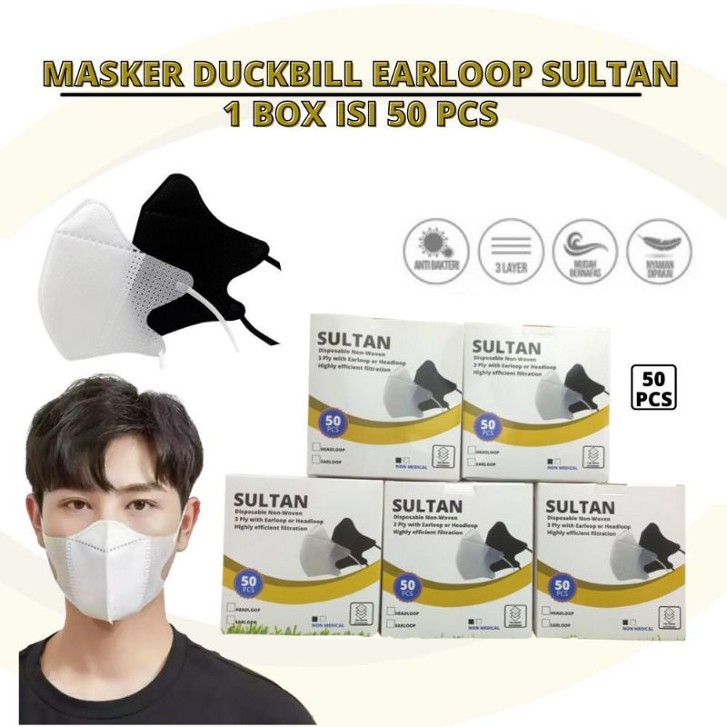 Masker Sultan Duckbill Earloop 1Box isi 50pcs