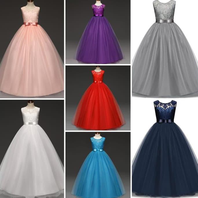 BAJUKIDDIE EDITH DRESS .. DRESS ANAK PEREMPUAN IMPORT GAUN PESTA ULTAH - 5-6 tahun, Navy