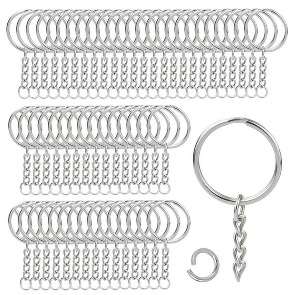 Top 10 /20 /30 /50 /100pcs Gantungan Kunci Silver DIY Ring Split Tahan Lama