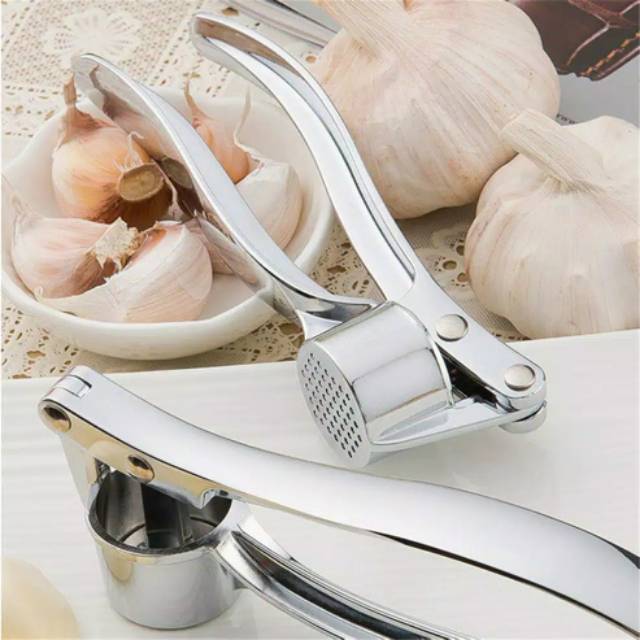 ALAT PENGHANCUR PENGHALUS PENCACAH BAWANG PUTIH JAHE KUNYIT GARLIC PRESS STAINLESS STEEL