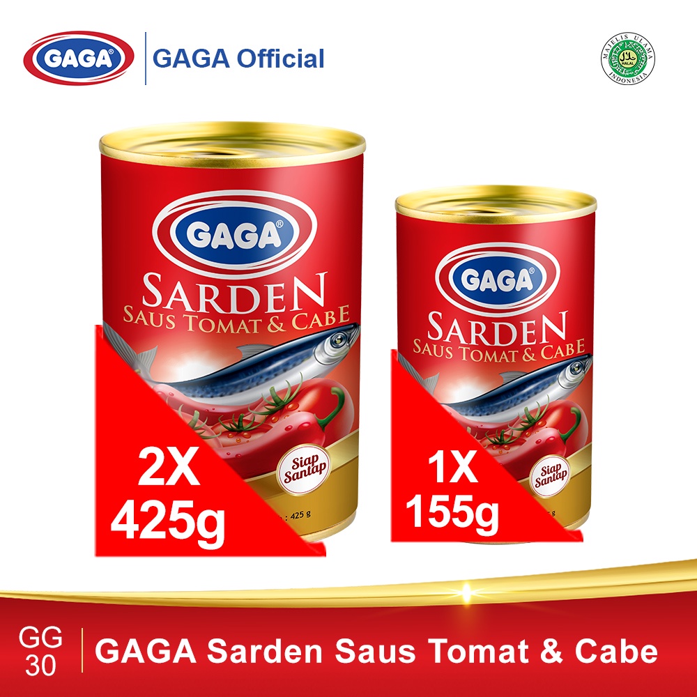 

Beli 2pc GAGA Sarden Tomat Chili 425g GRATIS 1pc Sarden Tomat (GG30)