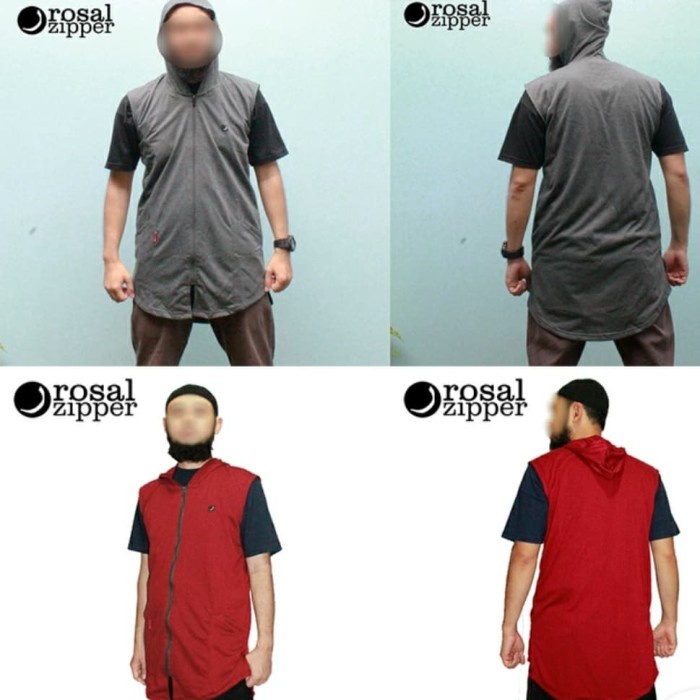 Sholat-Rompi- Rompi Sholat "Zipper" Hoodie - Hitam, Xxl -Rompi-Sholat.
