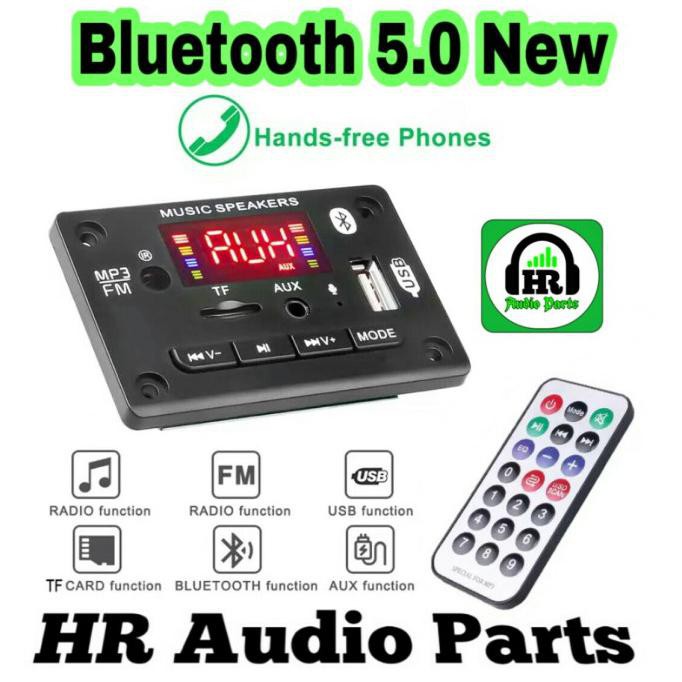 KIT MODUL MP3 PLAYER BLUETOOTH 5.0 DIGITAL LED DISPLAY 5V 12V - HITAM | TOP BRAND !!!