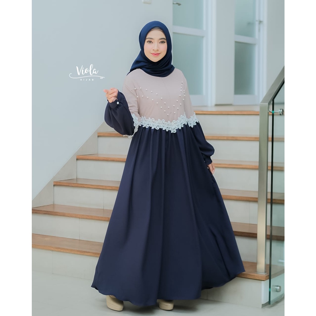 GAMIS itycrepe mutiara CLARISSA ORIGINAL VIOLA DAN CLA MAXY DRESS