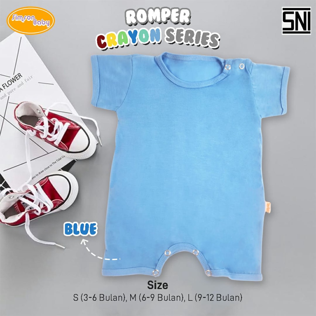 SIMSON BABY BY ARUCHI ROMPER CRAYON SERIES ROMPER SEGIEMPAT ANAK UNISEX 3 - 12 BULAN