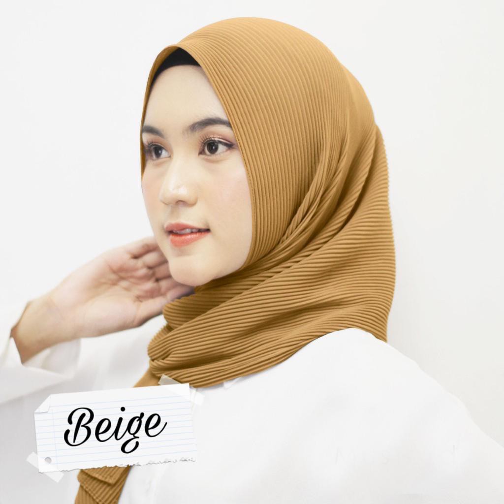 Pashmina Plisket/Pashmina Plisket Pashmina Full Plisket/Pashmina Plisket Tanpa Lipatan Tengah Murah!-Merci Beige