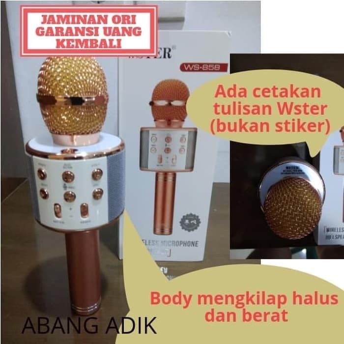 microphone ws858 original mic karaoke bluetooth ws858 100% ori