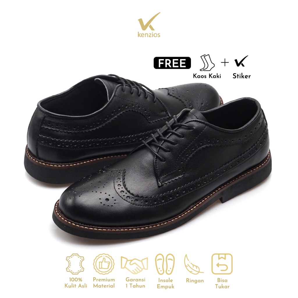 Kenzios Sepatu Formal British Black Series