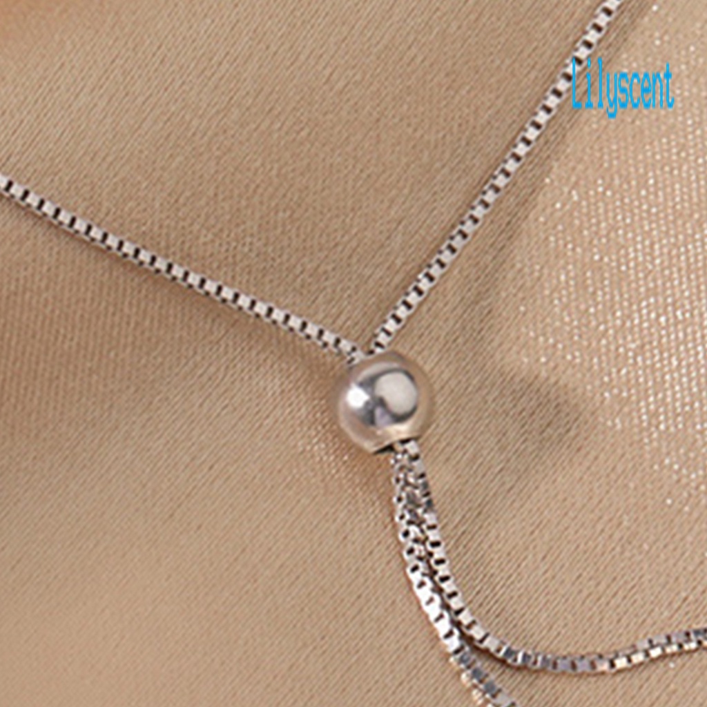 Kalung Liontin Bentuk Segitiga Model Hollow Out Warna Silver Untuk Wanita