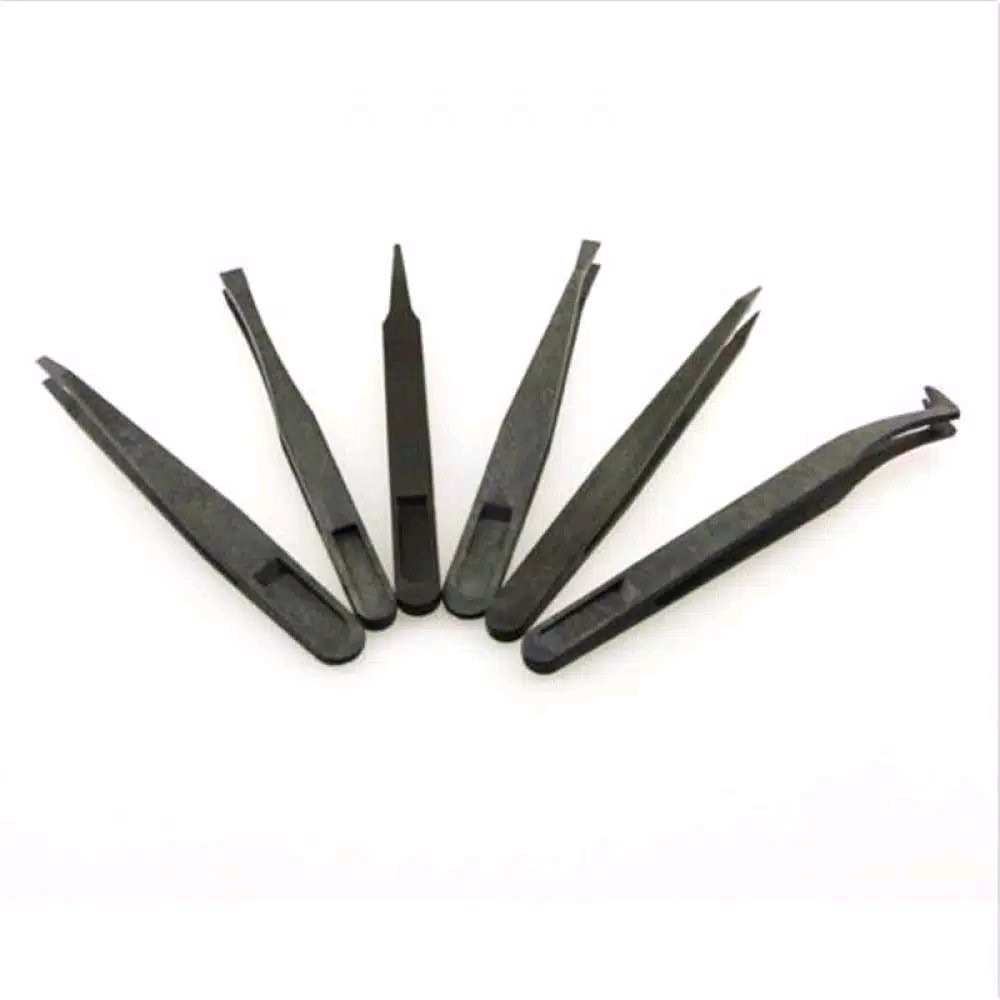 Set Pinset Anti Statis Bahan Plastik Warna Hitam 6 pcs