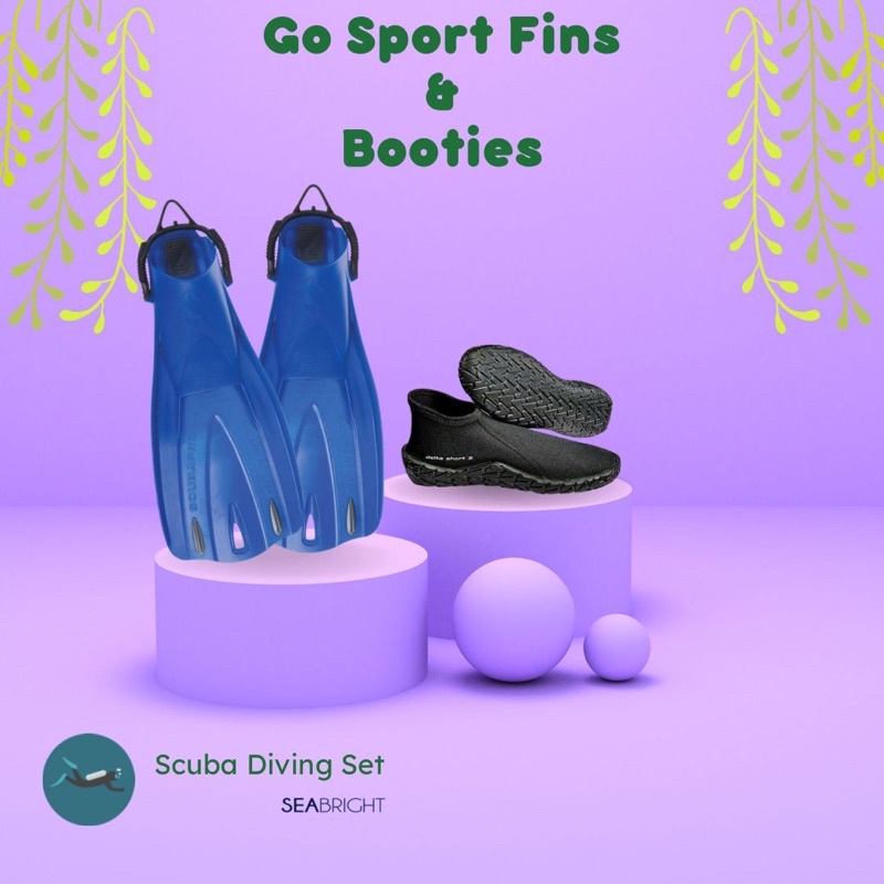 Paket diving fins scubapro go sport booties delta