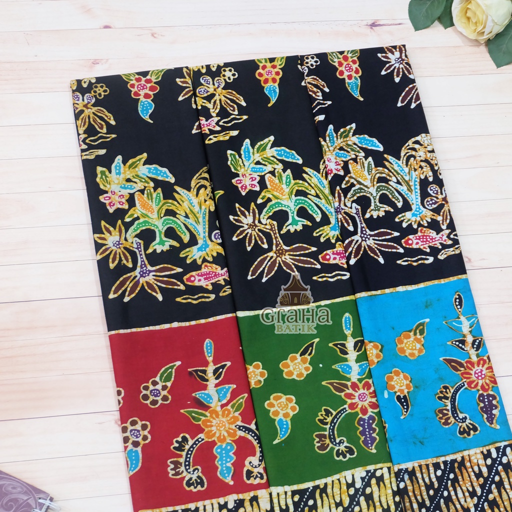 KAIN BATIK TULIS BAKARAN PATI MOTIF MINA TANI MINATANI TELA TELO KETELA 3in1