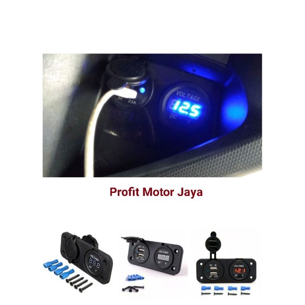 Casan HP Casger HP Motor Volt Meter + USB Port Untuk Motor Nmax