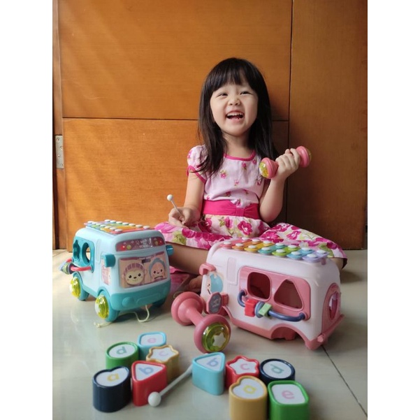 xylophone bus mainan bayi