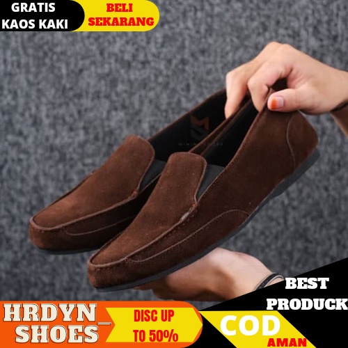 Sepatu Slip On Pria Sepatu Pria MINING BOLZA Tanpa Tali Kulit Asli Sepatu Kasual Formal Kerja