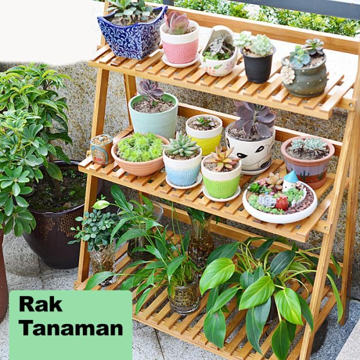 Mainland Rak Tanaman Bunga Kayu Lipat Susun Wood Plant Stand HRK202