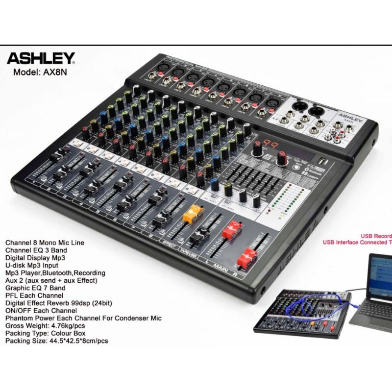 MIXER ASHLEY 8 CHANNEL AX8N ORIGINAL