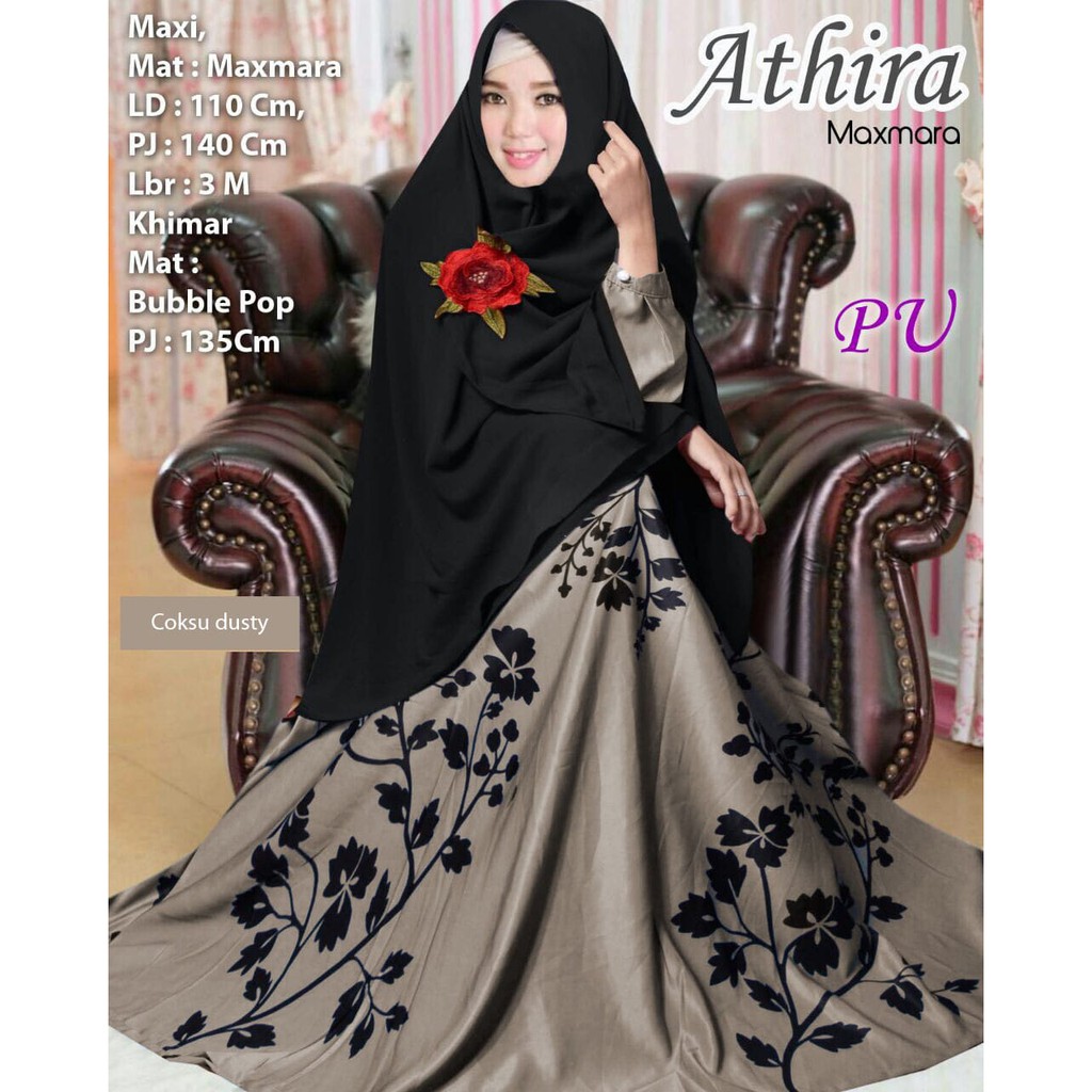 HOPYLOVY - GAMIS WANITA MAXMARA ATHIRA + TERMASUK KERUDUNG BERGO