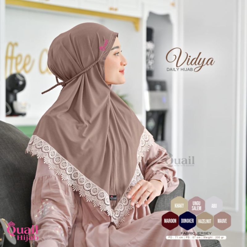 Jilbab Bergo Instan Non Pet Renda Tali Belakang Vidya