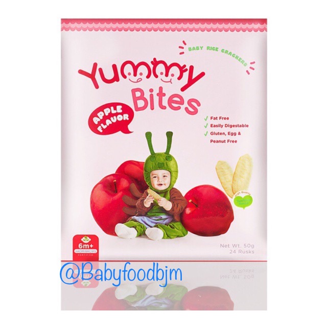 Yummy Bite babyrice cracker 50 gram ukuran besaer 24 keping