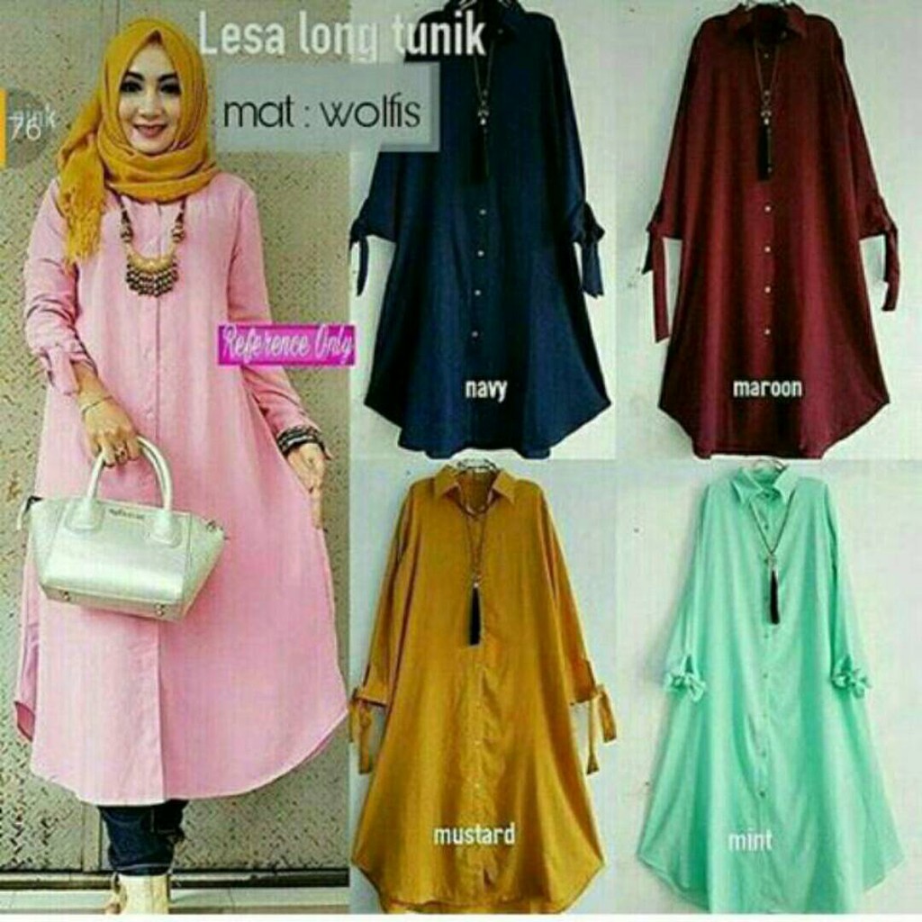  Baju  Murah atasanterlaris terbaru Lesa  Long  Tunic  